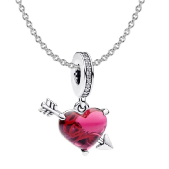 Pink Heart Love Dangle Bracelet Charm Pendant -S925 Sterling Silver Fits Pandora - Picture 5 of 6